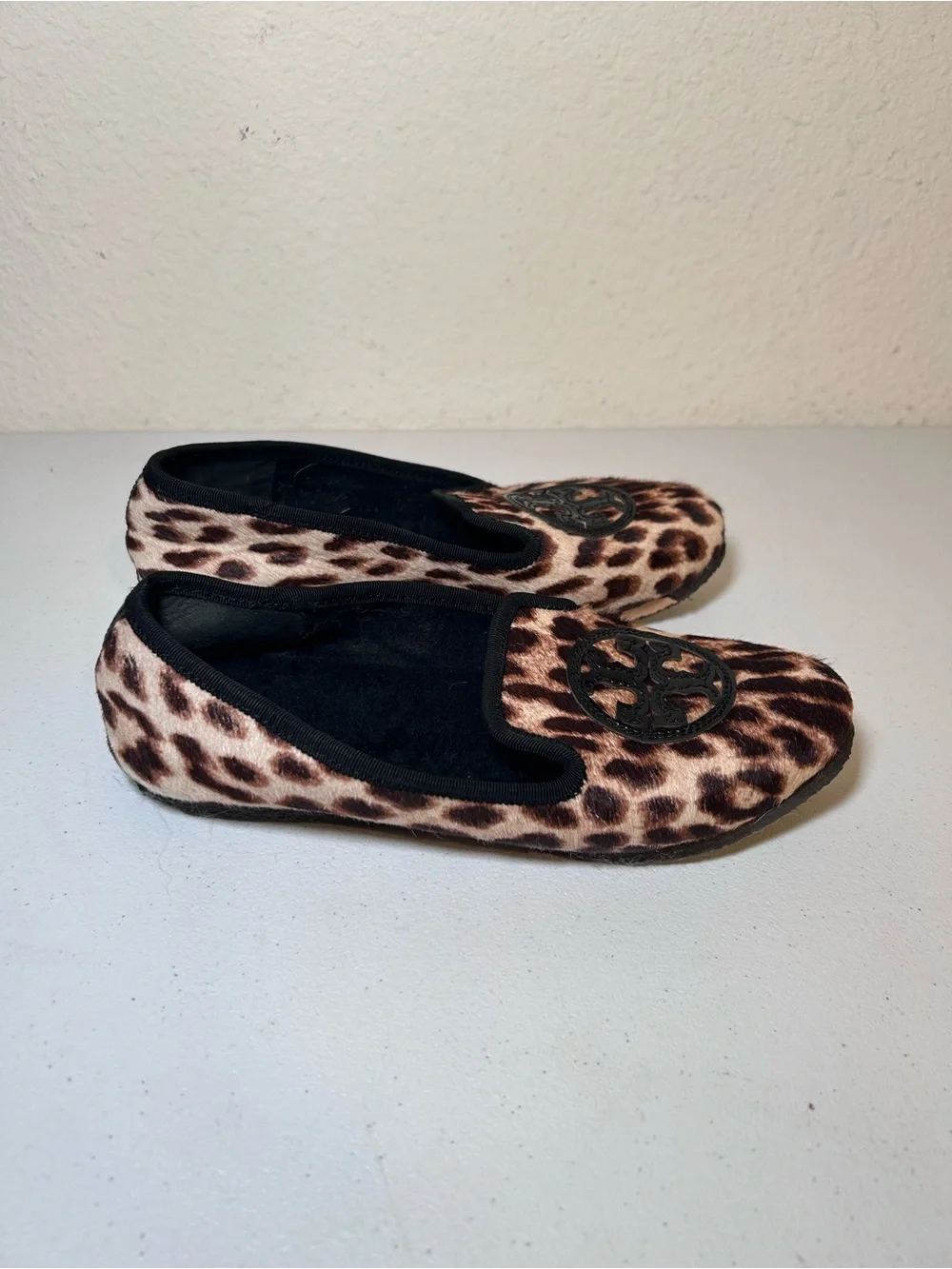 Tory Burch Billy Leopard Print Calf Hair Flat Shoes